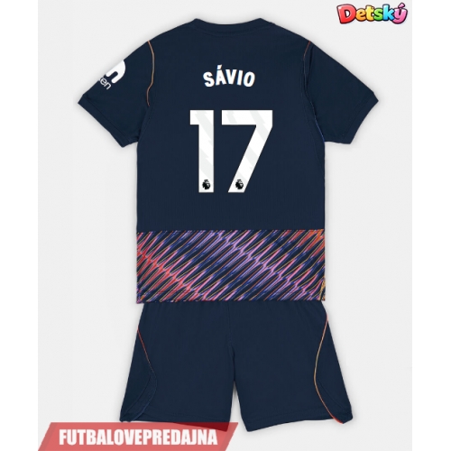 Lacne Dětský Futbalové dres Tottenham Hotspur Savio #17 2026-27 Krátky Rukáv - Preč (+ trenírky)